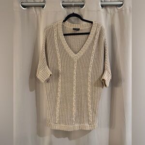 New York & Company Cream V-Neck Sweater
